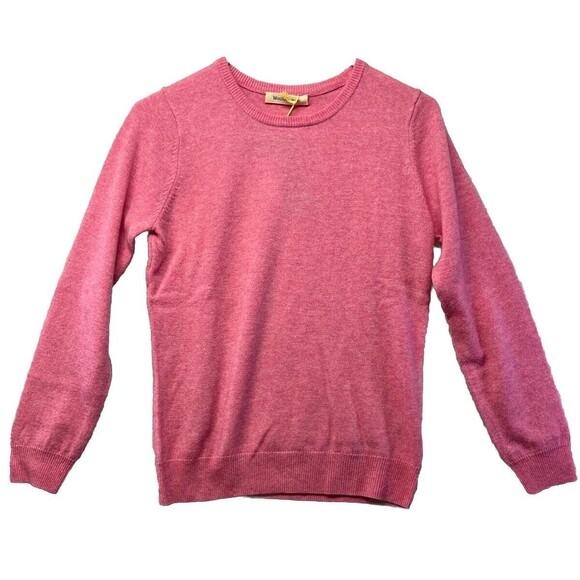 NWT Woolovers Pink Floss Merino Wool Cashmere Jumper Sweater SIZE XS Crew Neck - Picture 1 of 5